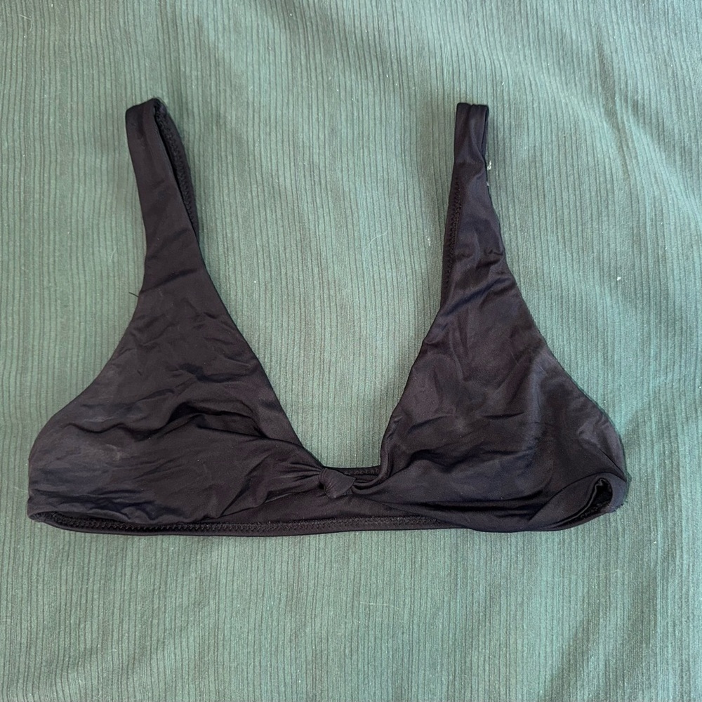 La Hearts Black Triangle Bikini Top